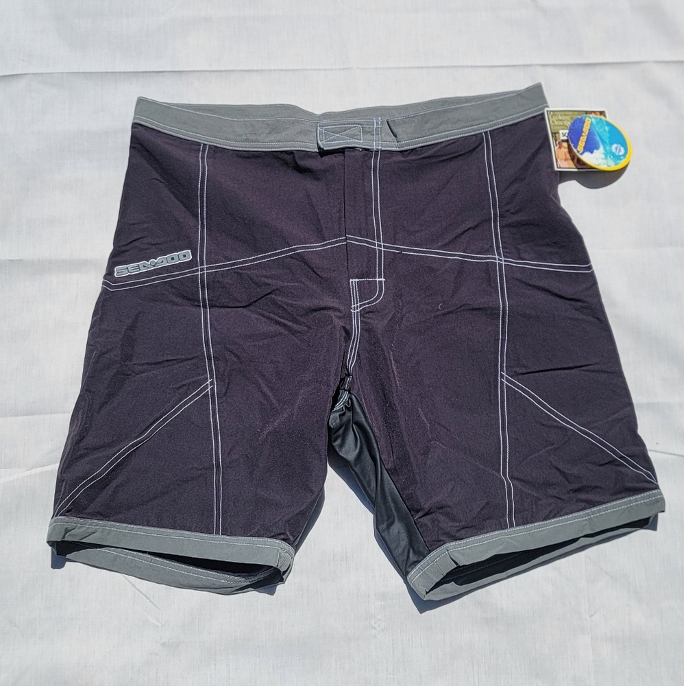 Seadoo Bombaradier Motion Boardshorts Black/Grey Mens Sz L NWT